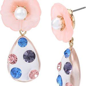 Betsey Johnson Flower Tear Drop Earrings
